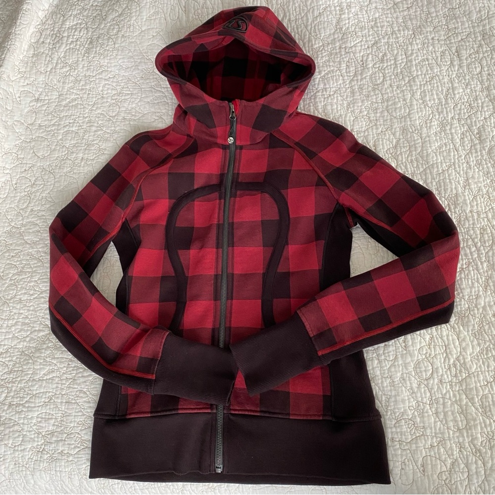 Lululemon Scuba Hoodie Full Zip Buffalo Check Size 8